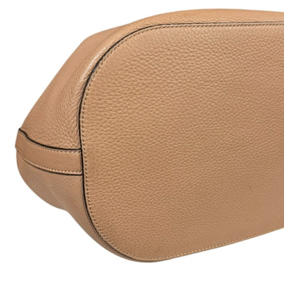 GUCCI Beige Leather Bamboo Shoulder Bag - Picture 7 of 12